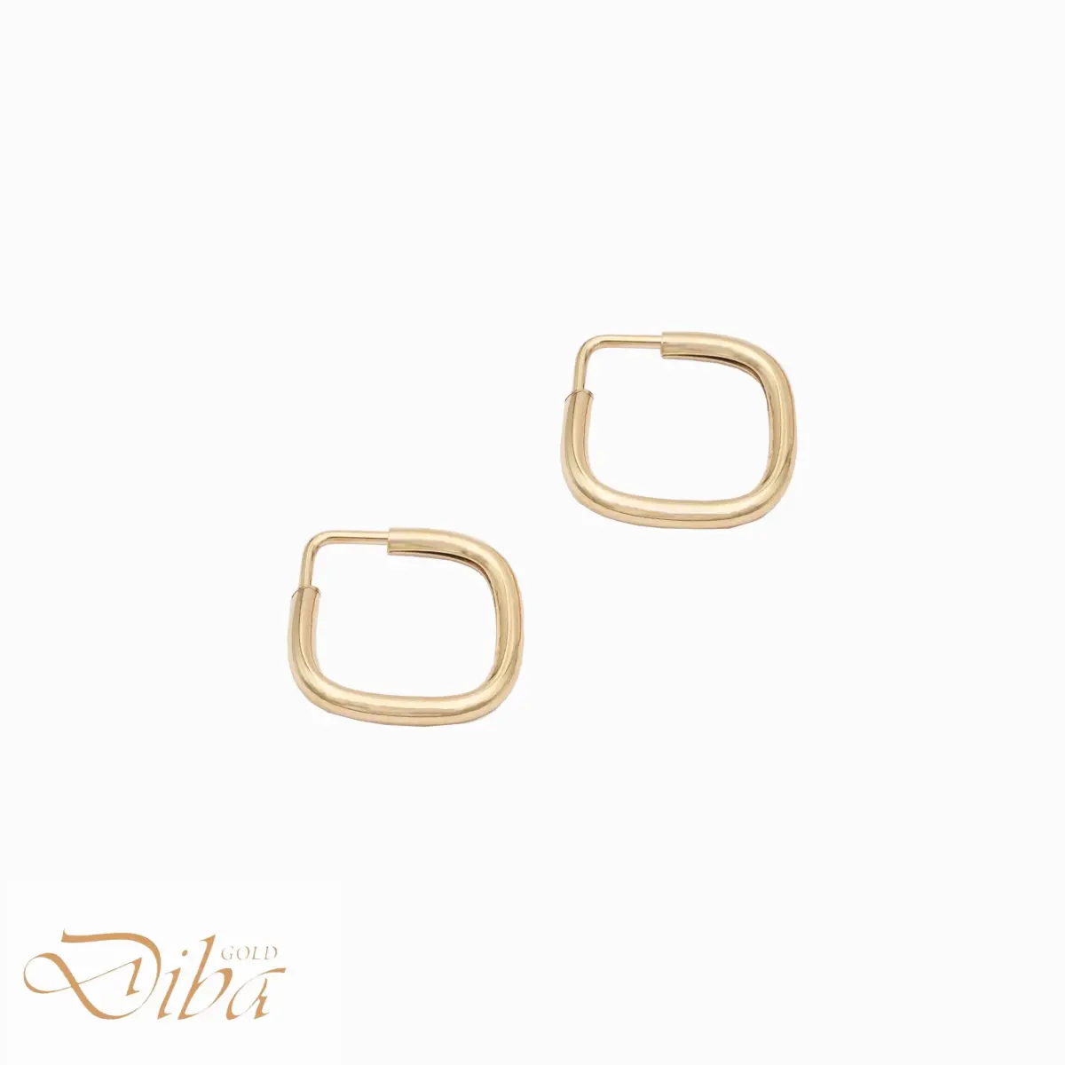 گوشواره طلا حلقه ای مربع ظریف 2
