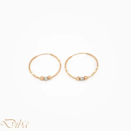 گوشواره طلا حلقه ای البرنادو دو رنگ