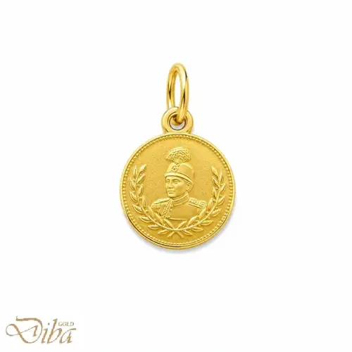 پلاک طلا طرح سکه قاجاری