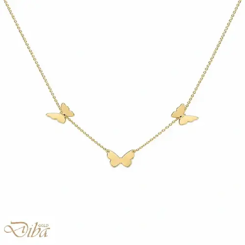 گردنبند طلا سه پروانه