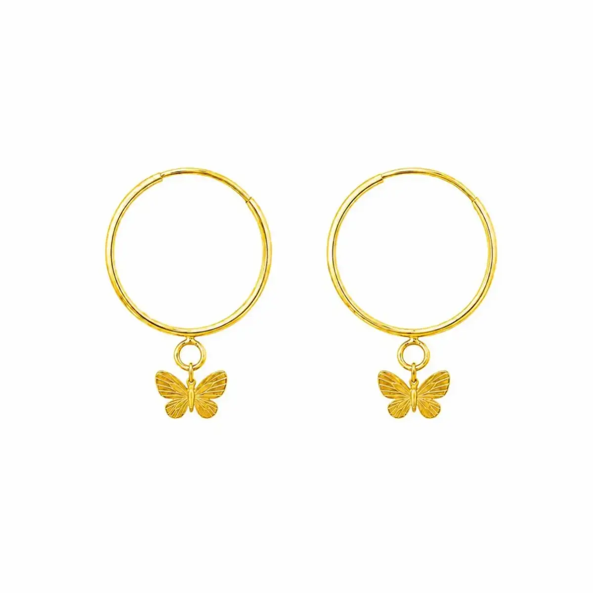 گوشواره طلا حلقه ای پروانه