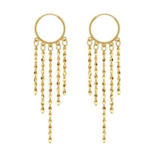 گوشواره طلا حلقه ای روکو