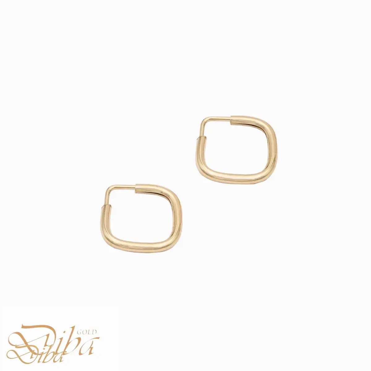 گوشواره طلا حلقه ای مربع ظریف 2
